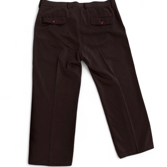 J Ferrar Brown Wide Leg Trousers 36x26 Retro Style Button Flap Welt Pockets - Picture 2 of 3